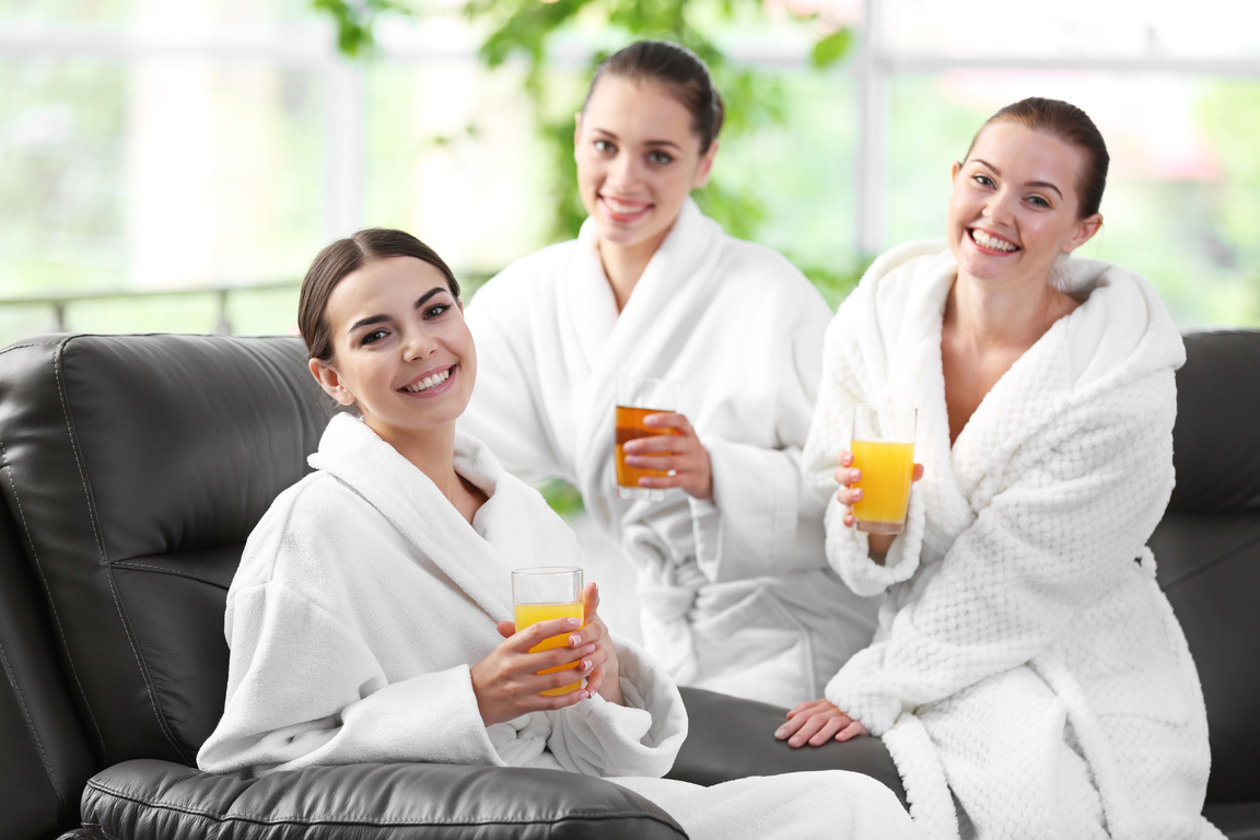 Beautiful Girls Relaxing in Spa Salon