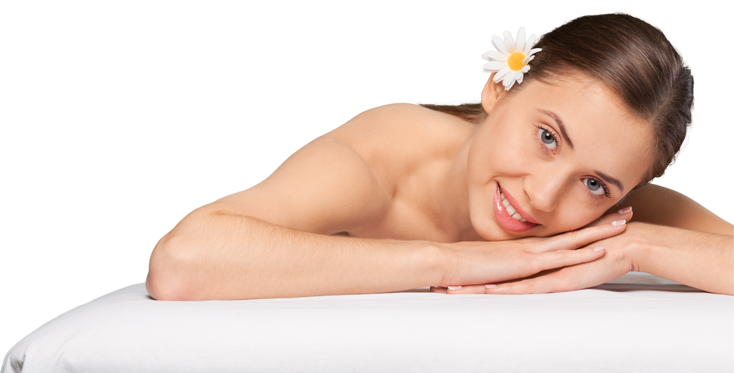 Naked Woman Lying down Isolated